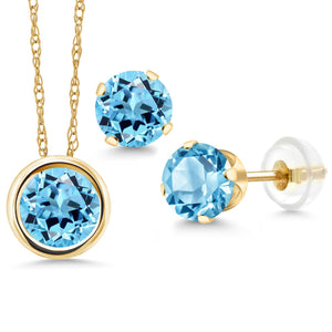 Pendant Earrings Set in 14K Yellow Gold