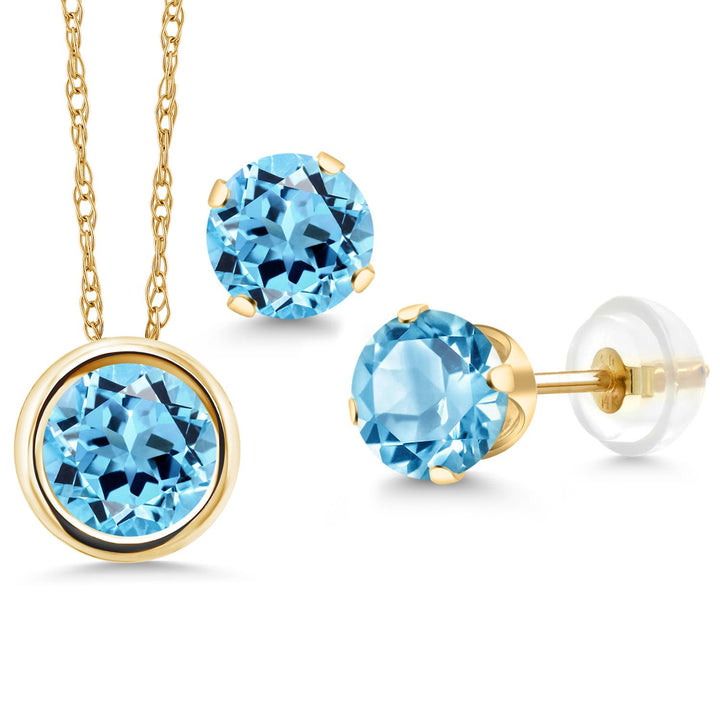 Pendant Earrings Set in 14K Yellow Gold