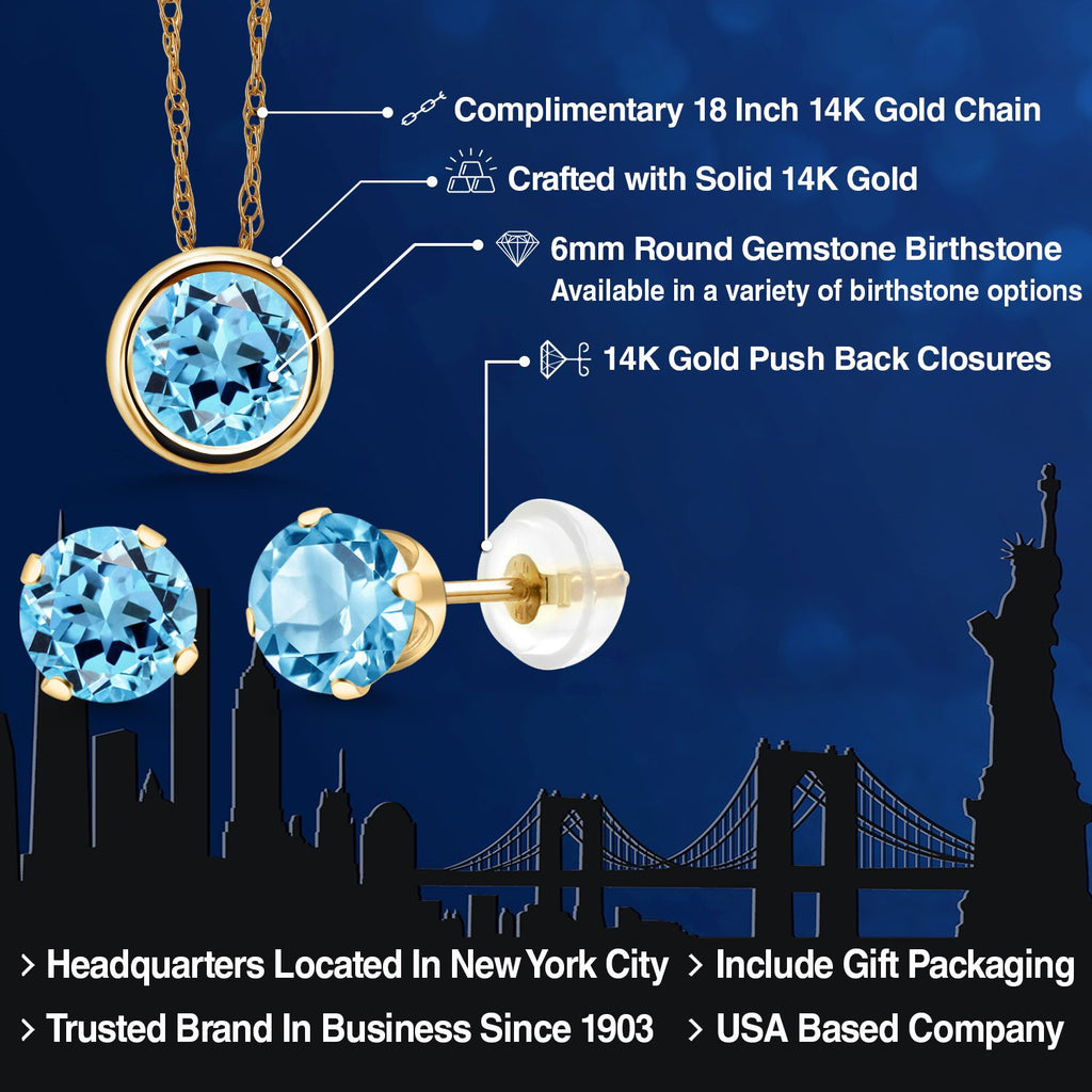 Pendant Earrings Set in 14K Yellow Gold
