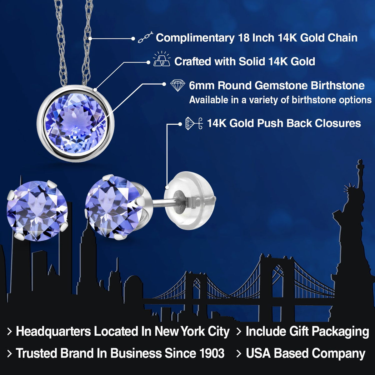 Pendant Earrings Set in 14K White Gold