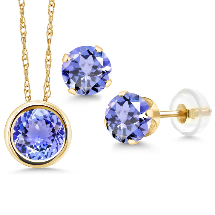 Pendant Earrings Set in 14K Yellow Gold