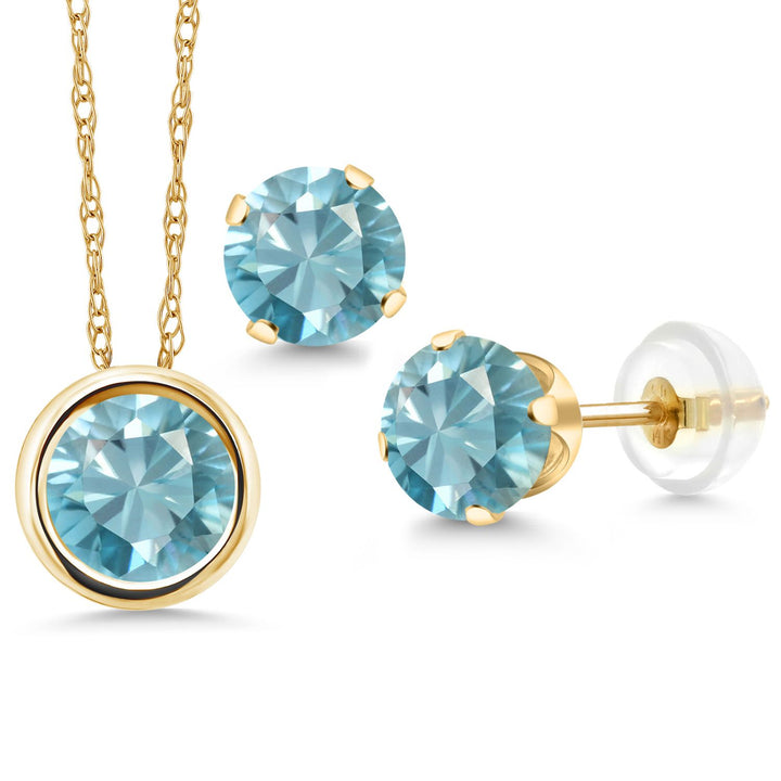 Pendant Earrings Set in 14K Yellow Gold
