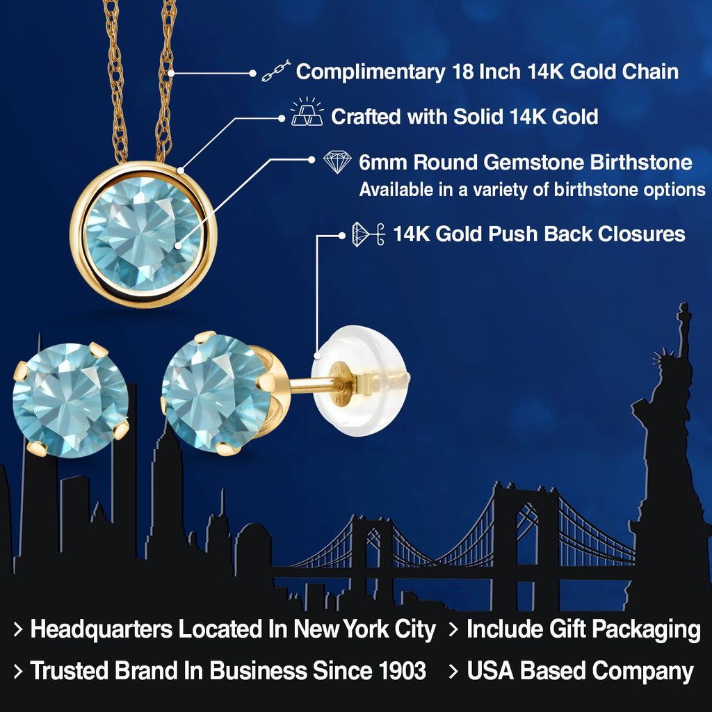 Pendant Earrings Set in 14K Yellow Gold