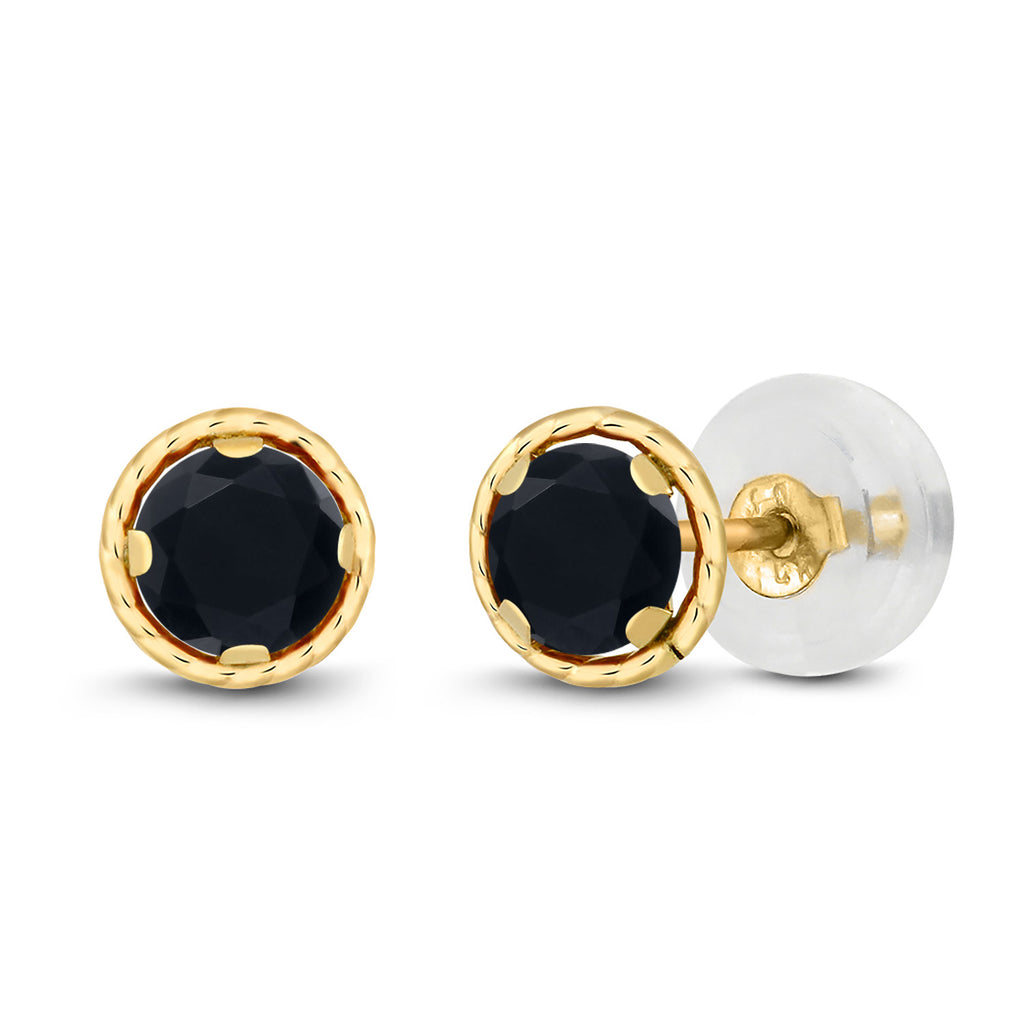 Onyx - December_Earrings in 14K Yellow Gold