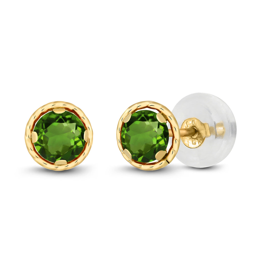 Green Tourmaline - October_Earrings in 14K Yellow Gold