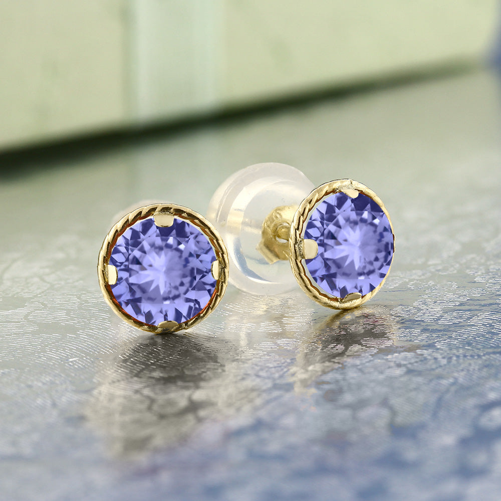 Tanzanite - December_Earrings in 14K Yellow Gold