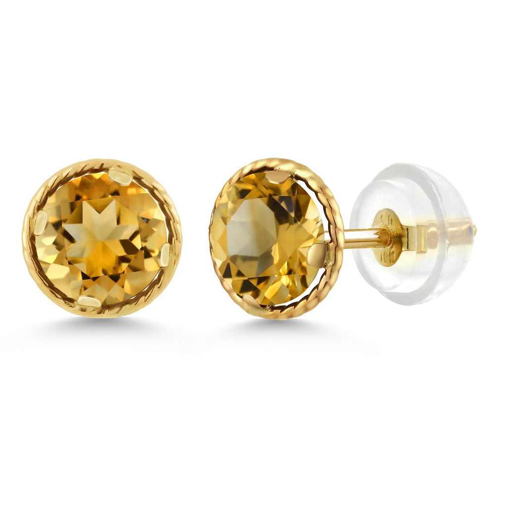 Citrine - November_Earrings in 14K Yellow Gold