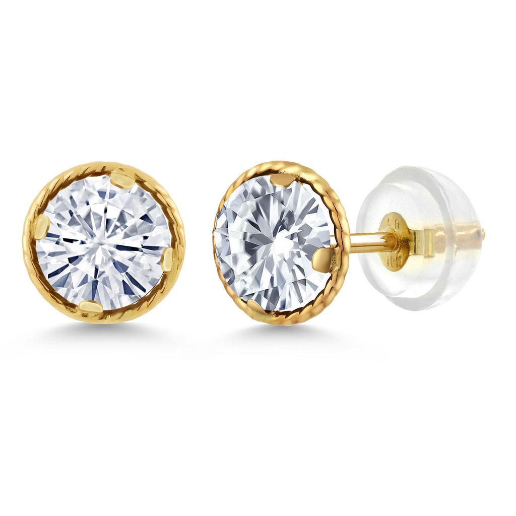 Moissanite - April_Earrings in 14K Yellow Gold