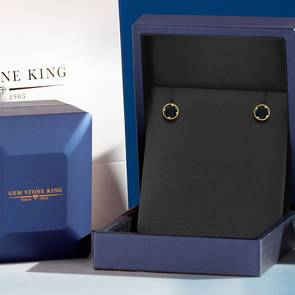 Onyx - December_Earrings in 14K Yellow Gold