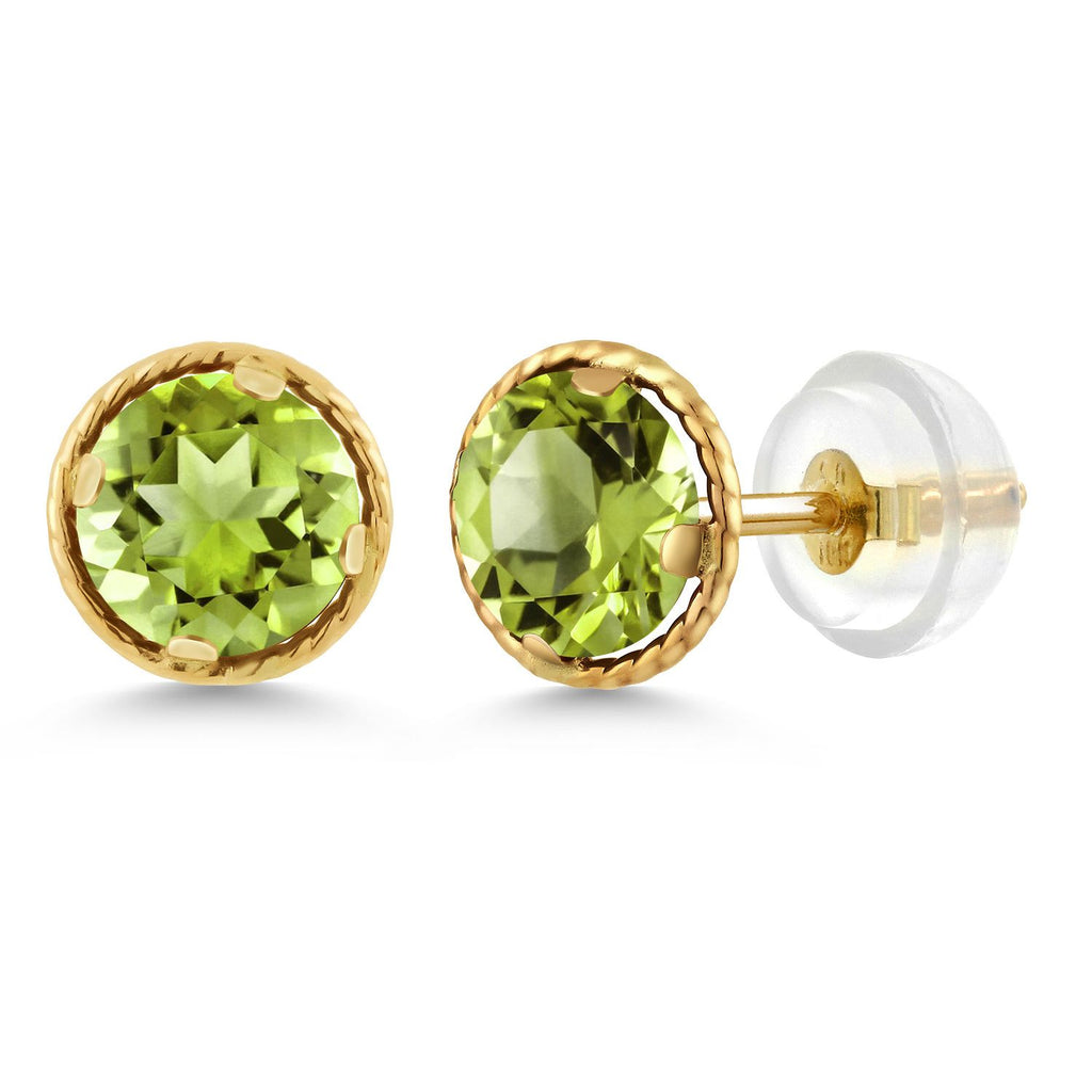 Peridot - August_Earrings in 14K Yellow Gold