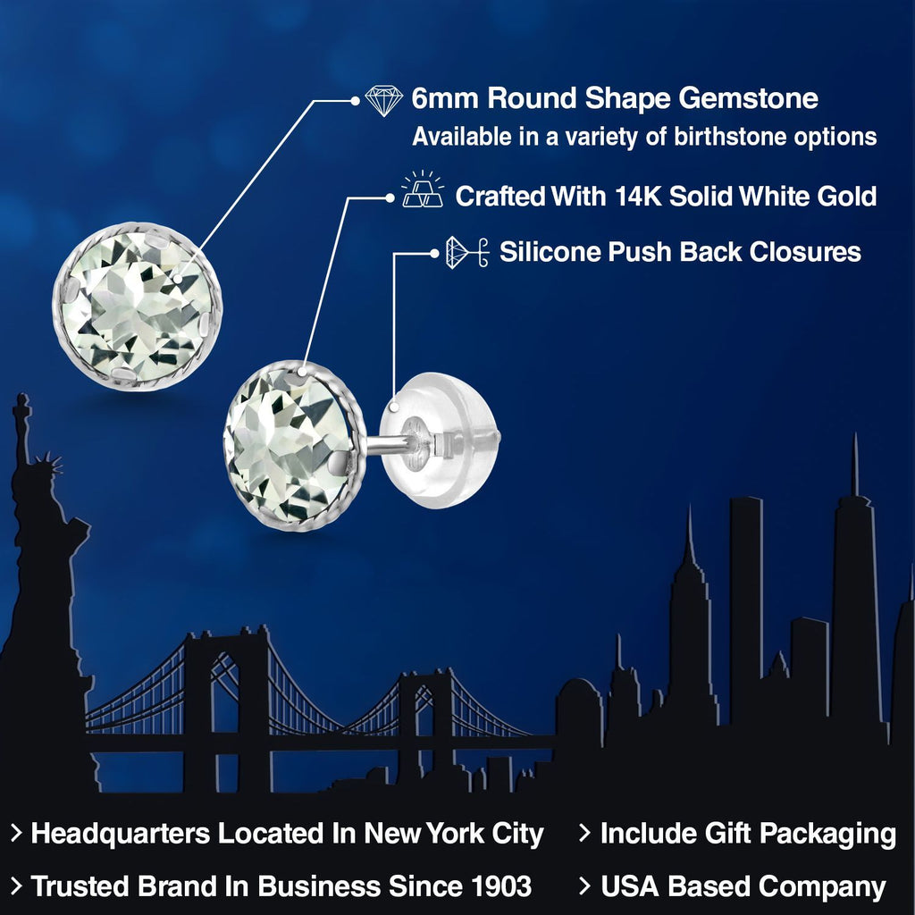 Prasiolite_White Gold_Earrings in White Gold