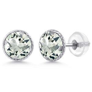 Prasiolite_White Gold_Earrings in White Gold