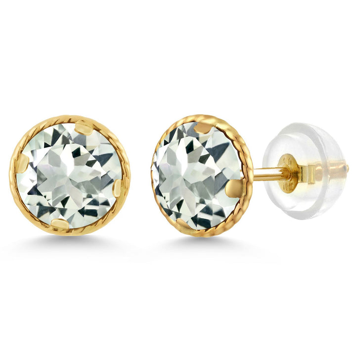 Prasiolite_14K Yellow Gold_Earrings in 14K Yellow Gold