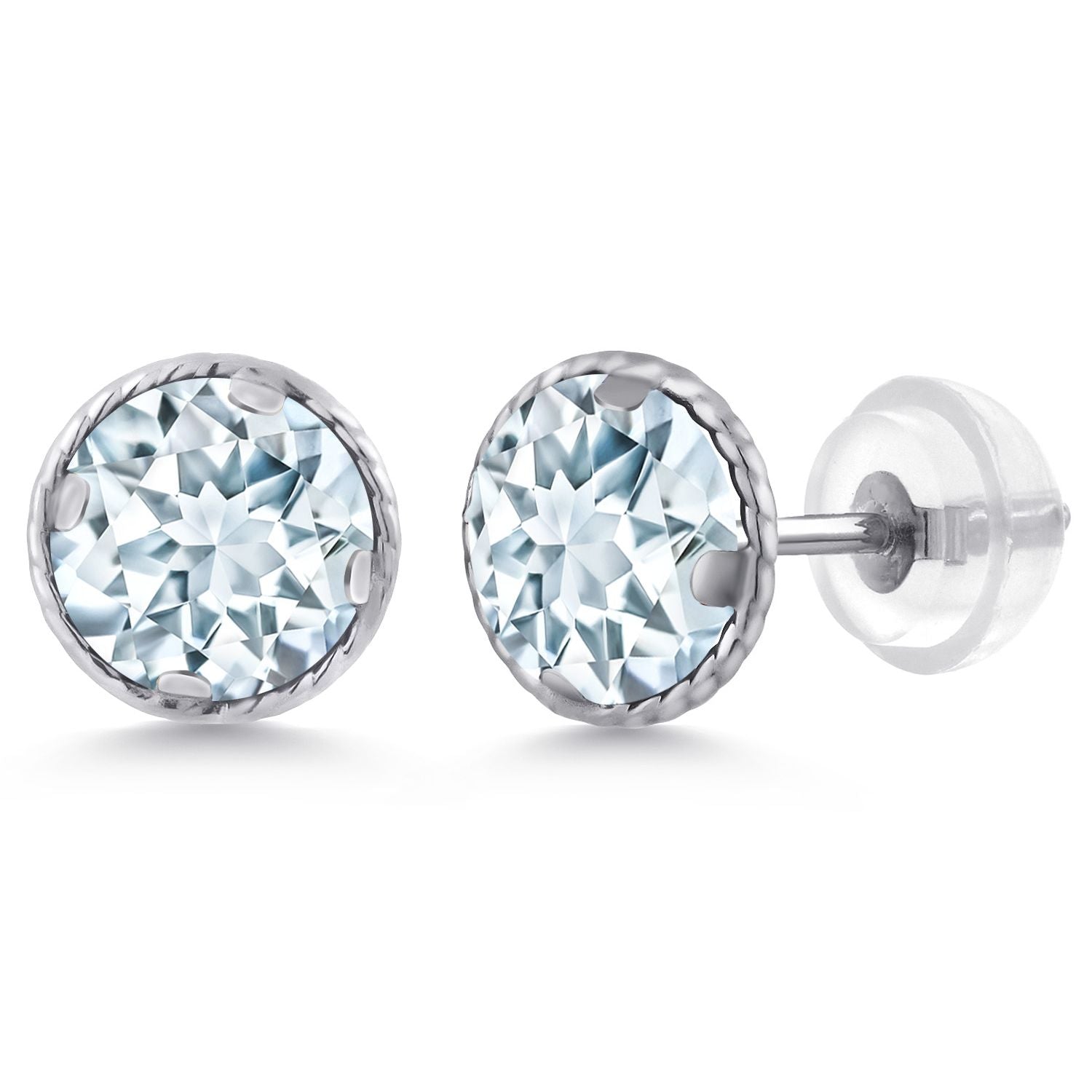Aquamarine - March_14K White Gold_Earrings in 14K White Gold