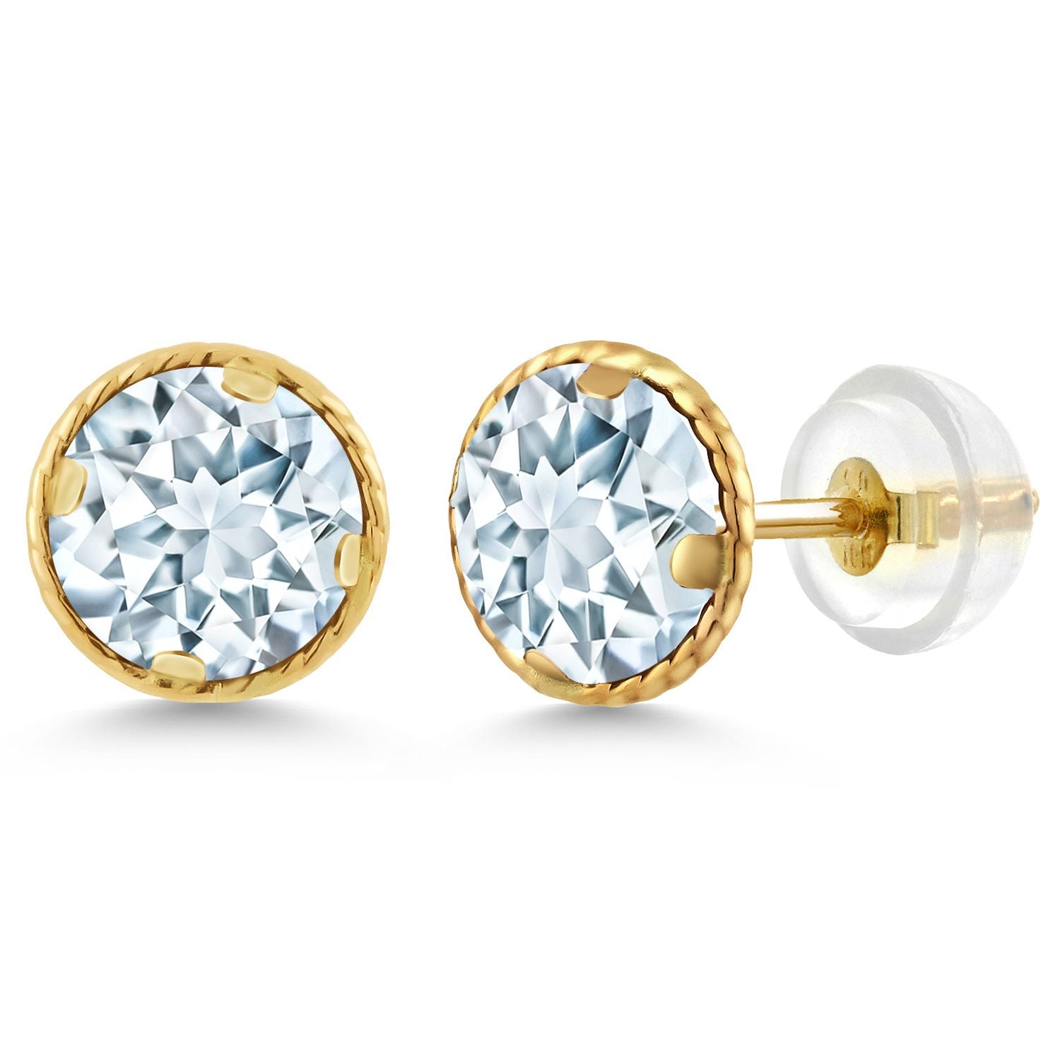 Aquamarine - March_14K Yellow Gold_Earrings in 14K Yellow Gold