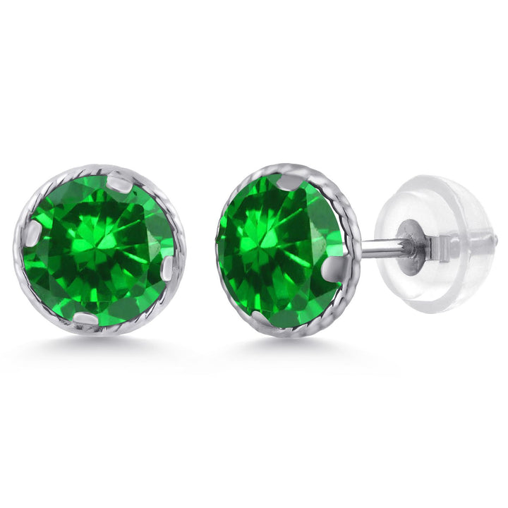 Created Emerald - May_14K White Gold_Earrings in 14K White Gold