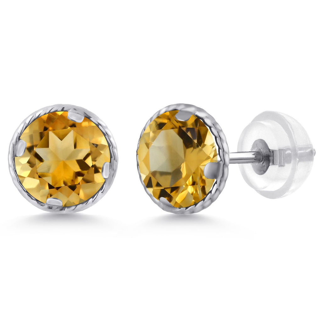 Citrine - November_14K White Gold_Earrings in 14K White Gold