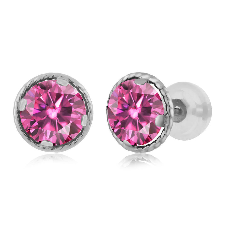 Pink Moissanite - April_14K White Gold