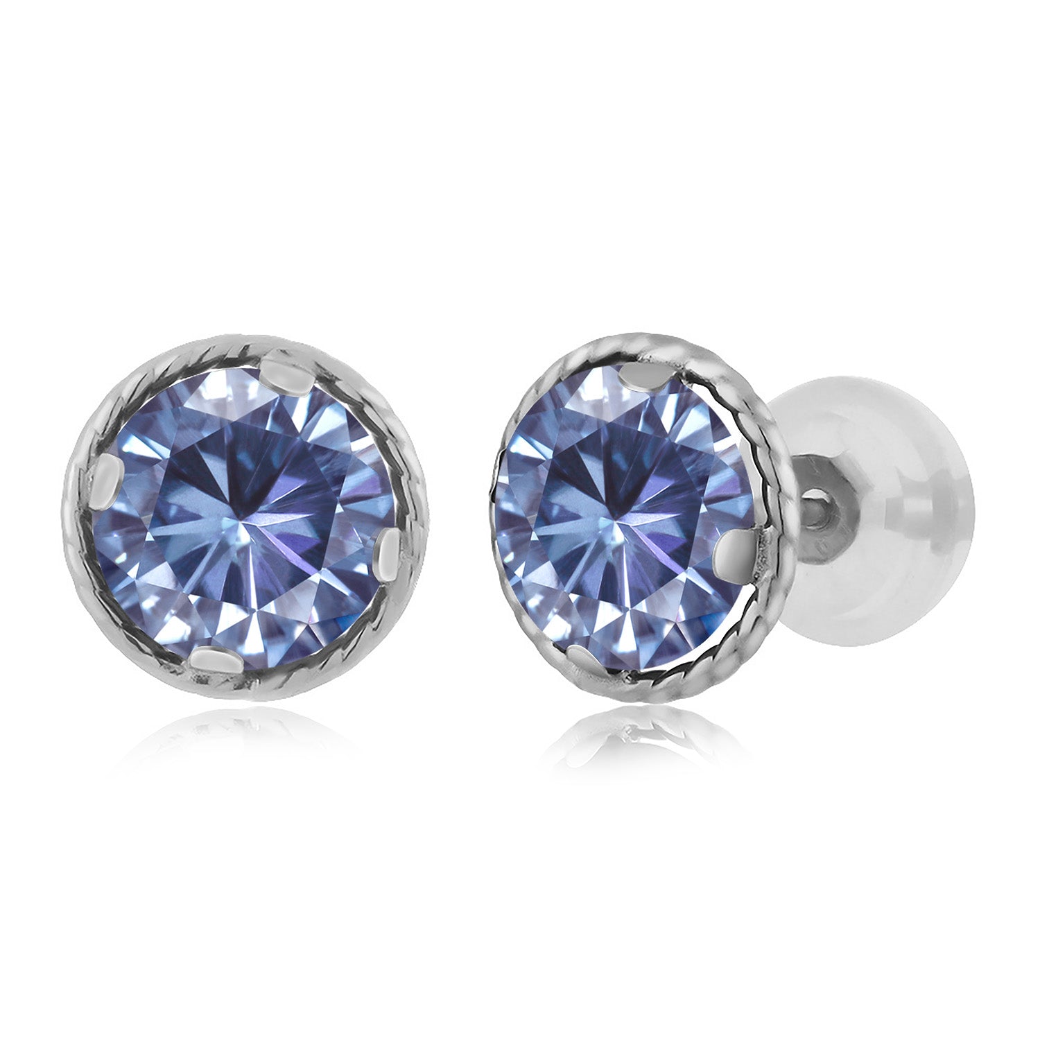 Persian Blue Moissanite - April_14K White Gold