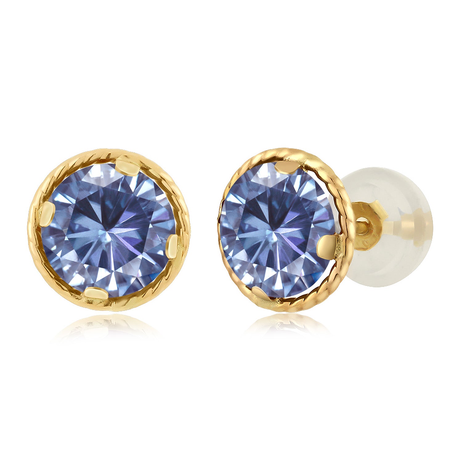 Persian Blue Moissanite - April_14K Yellow Gold