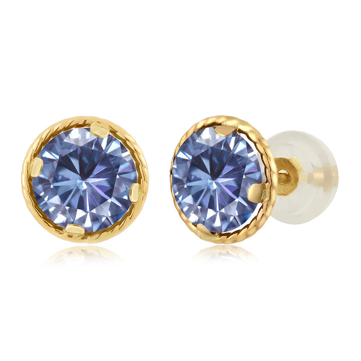 Persian Blue Moissanite - April_14K Yellow Gold