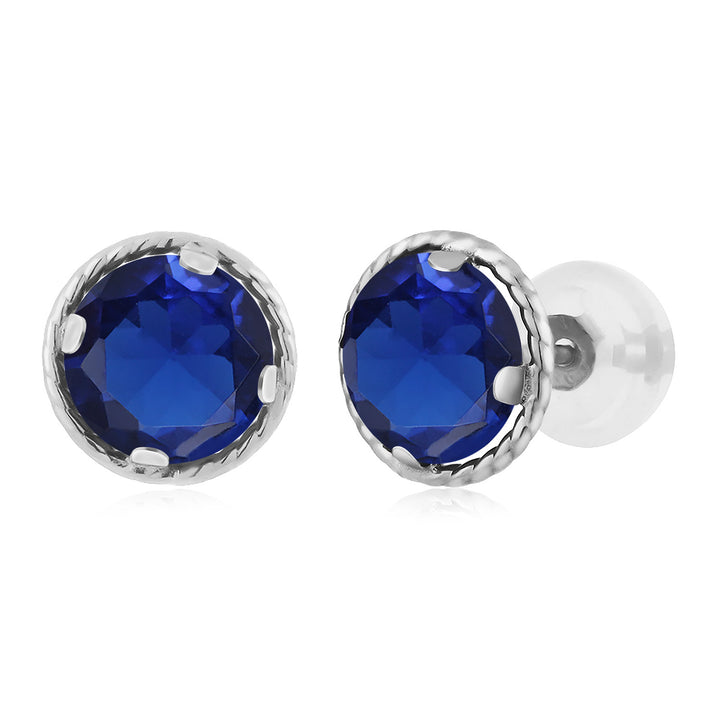 Blue Created Sapphire - September_14K White Gold