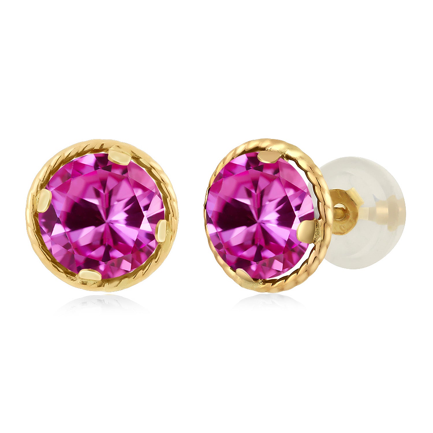 Pink Created Sapphire - September_14K Yellow Gold