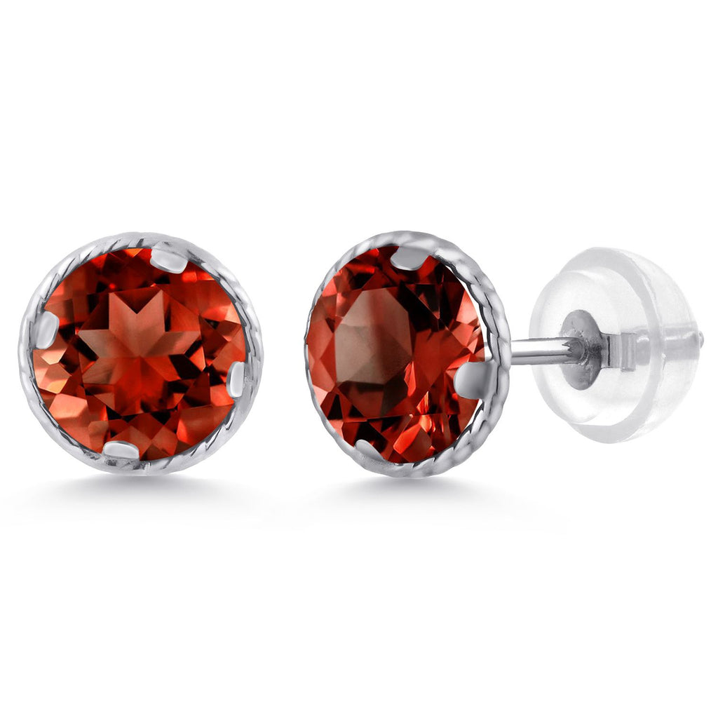 Garnet - January_14K White Gold_Earrings in 14K White Gold