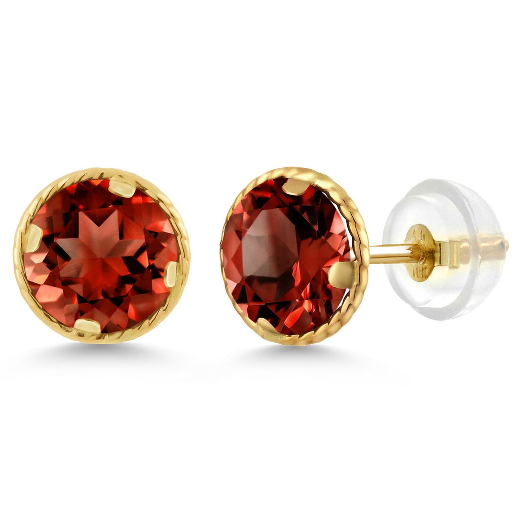 Garnet - January_14K Yellow Gold_Earrings in 14K Yellow Gold