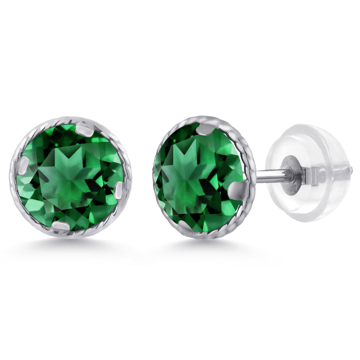 Nano Emerald - May_14K White Gold_Earrings in 14K White Gold