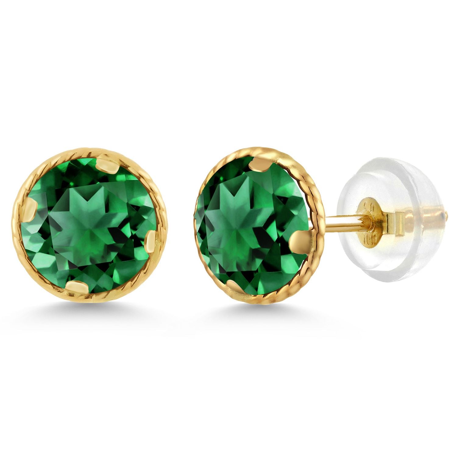 Nano Emerald - May_14K Yellow Gold_Earrings in 14K Yellow Gold