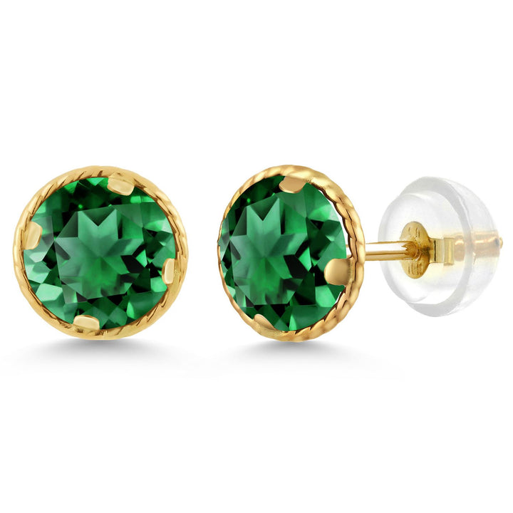 Nano Emerald - May_14K Yellow Gold_Earrings in 14K Yellow Gold