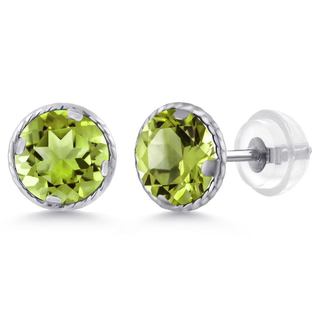 Peridot - August_14K White Gold_Earrings in 14K White Gold