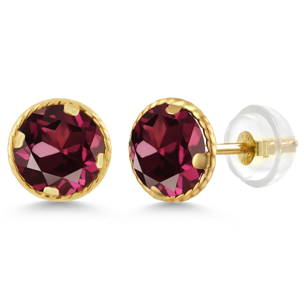 Rhodolite Garnet_14K Yellow Gold_Earrings in 14K Yellow Gold