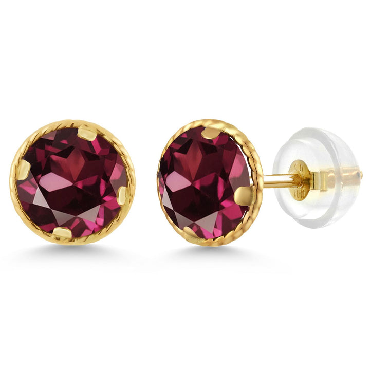Rhodolite Garnet_14K Yellow Gold_Earrings in 14K Yellow Gold