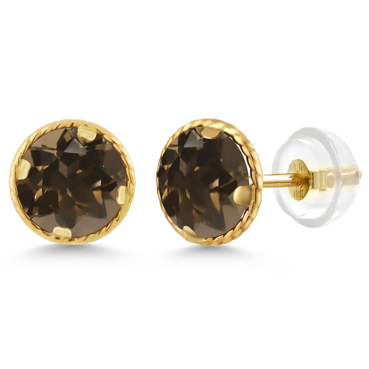 Smoky Quartz_14K Yellow Gold_Earrings in 14K Yellow Gold