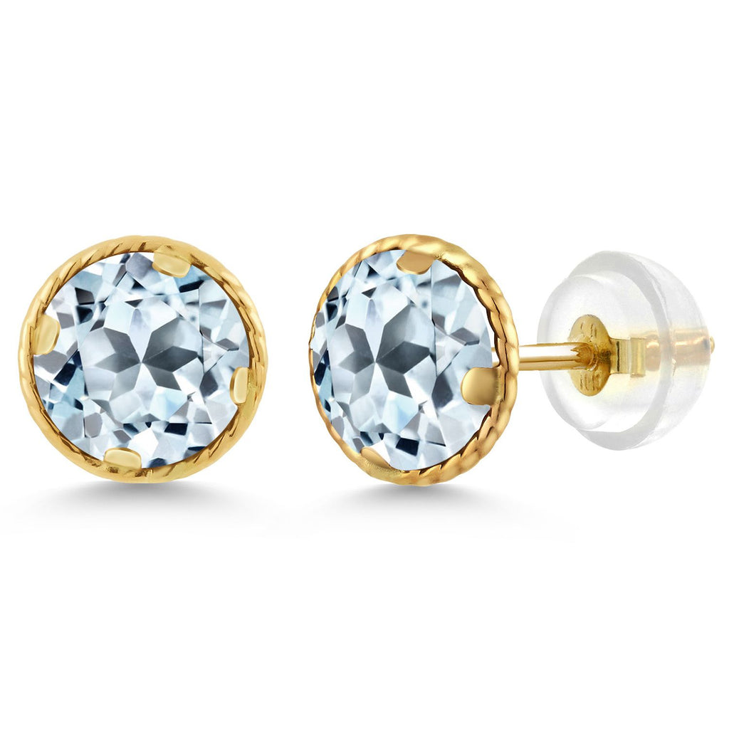 Sky Blue Topaz - November_14K Yellow Gold_Earrings in 14K Yellow Gold