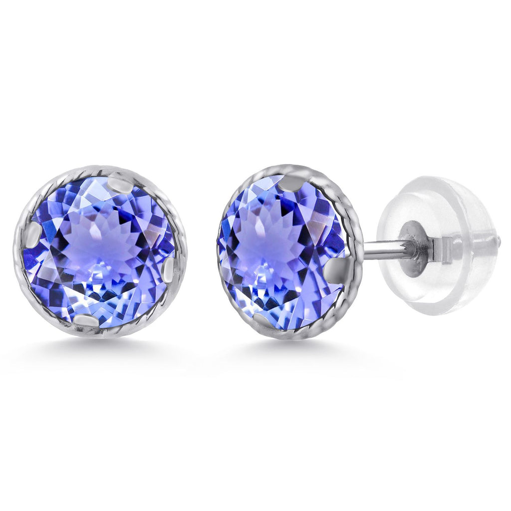 Tanzanite - December_14K White Gold_Earrings in 14K White Gold