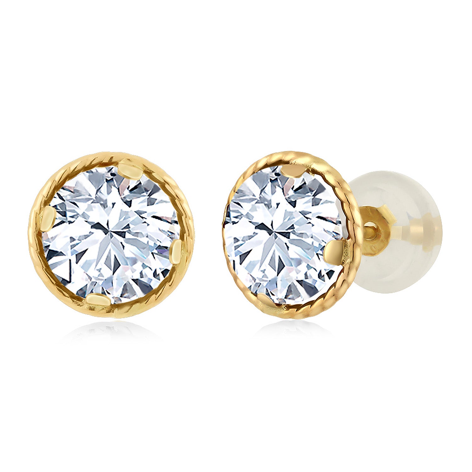 White Created Sapphire - September_14K Yellow Gold