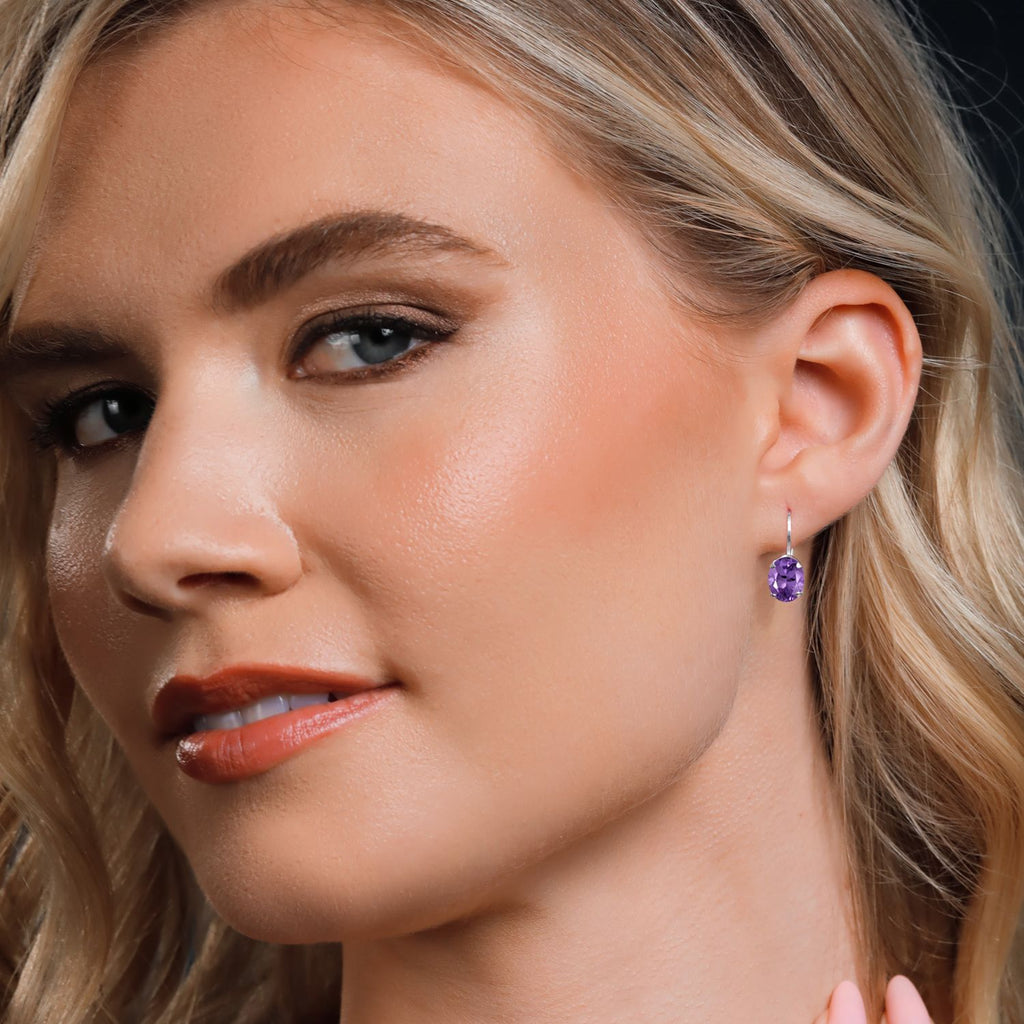 Amethyst - February_Earrings in 925 Sterling Silver