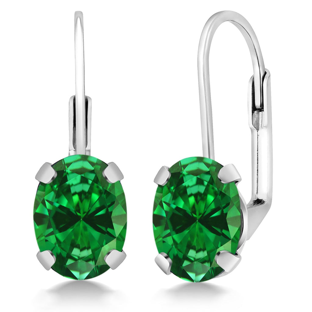 Created Emerald_Earrings in 925 Sterling Silver