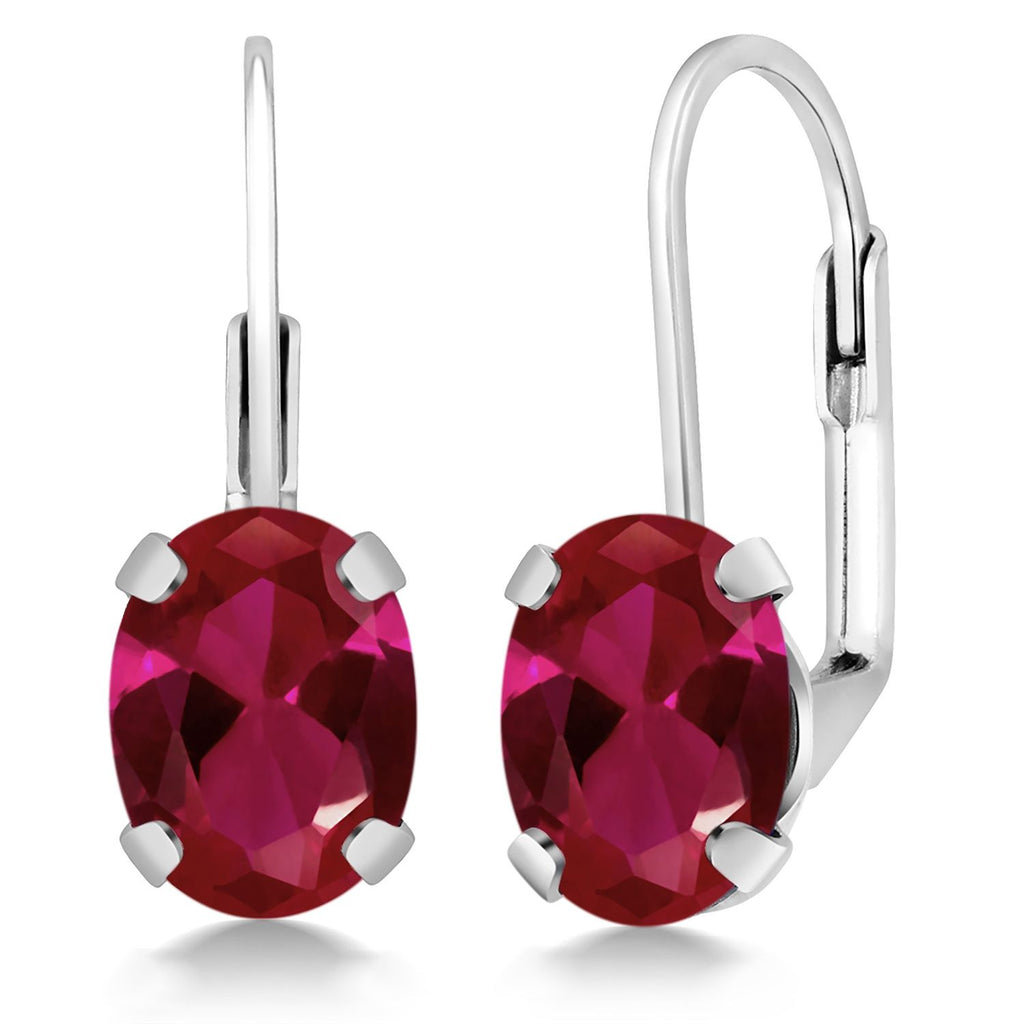 Created Ruby - July_Earrings in 925 Sterling Silver