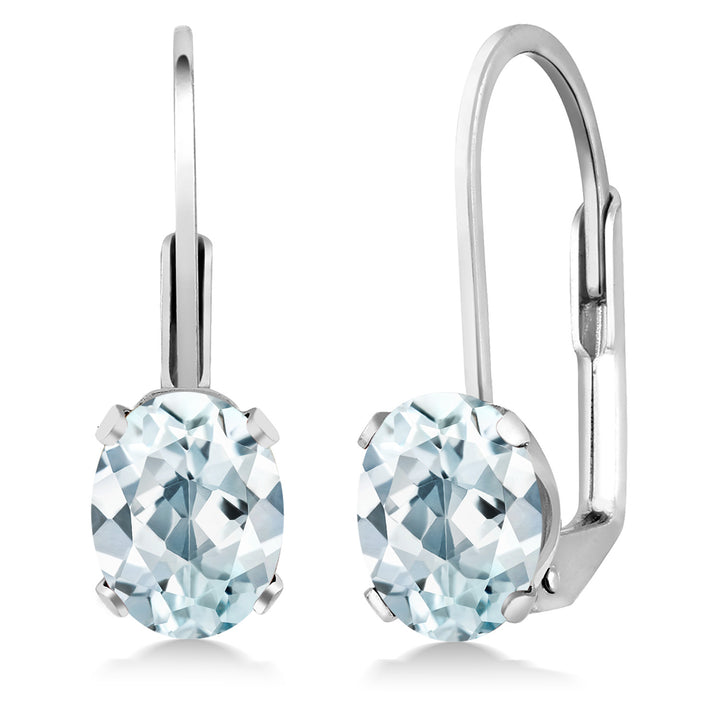 Aquamarine - March_Earrings in 925 Sterling Silver