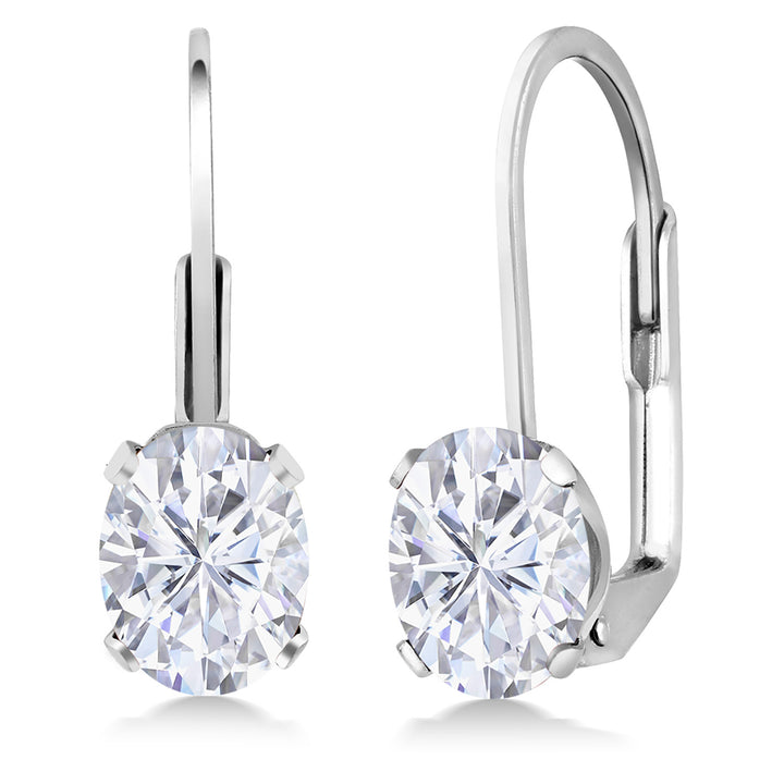 White Moissanite - April_Earrings in 925 Sterling Silver