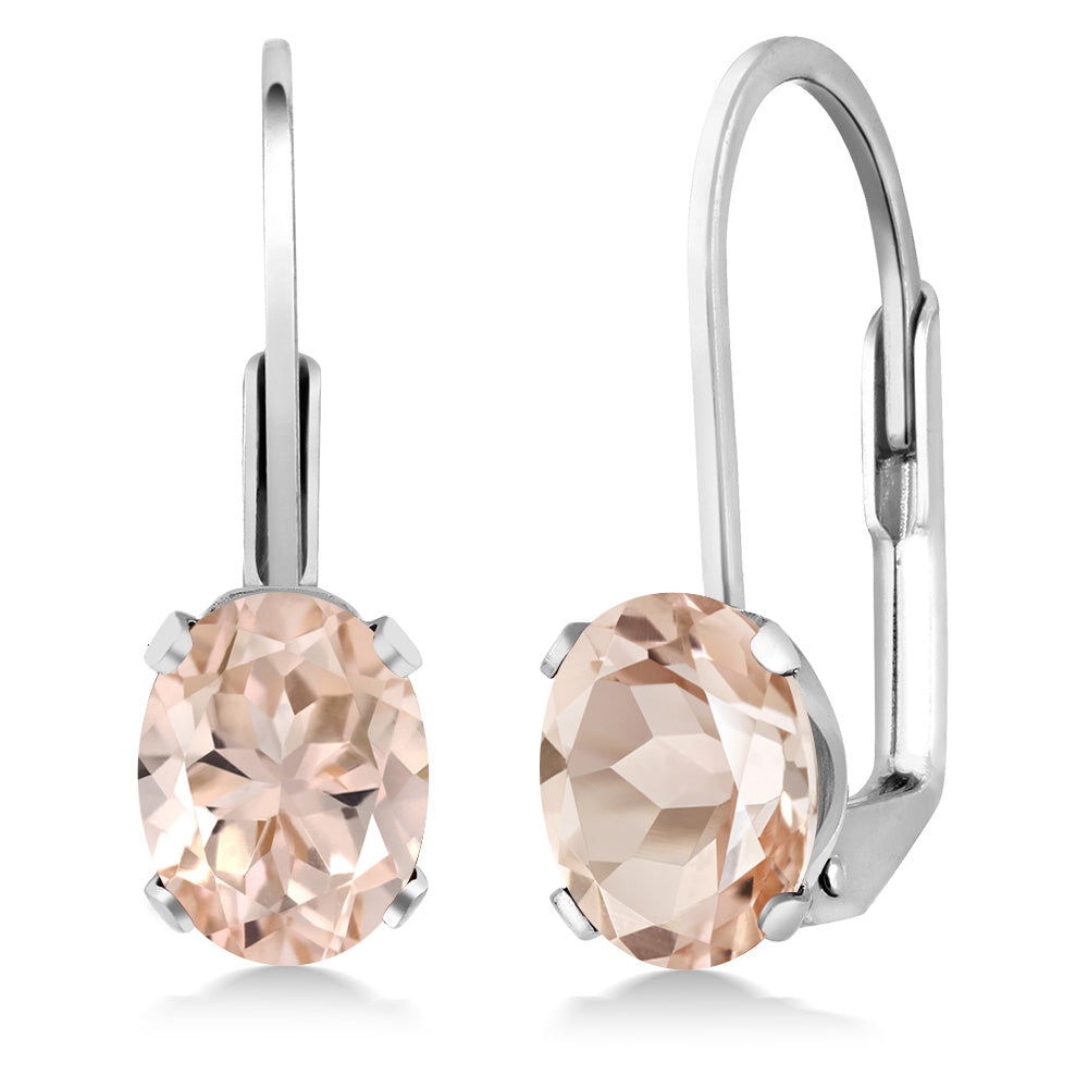Morganite - October_Earrings in 925 Sterling Silver