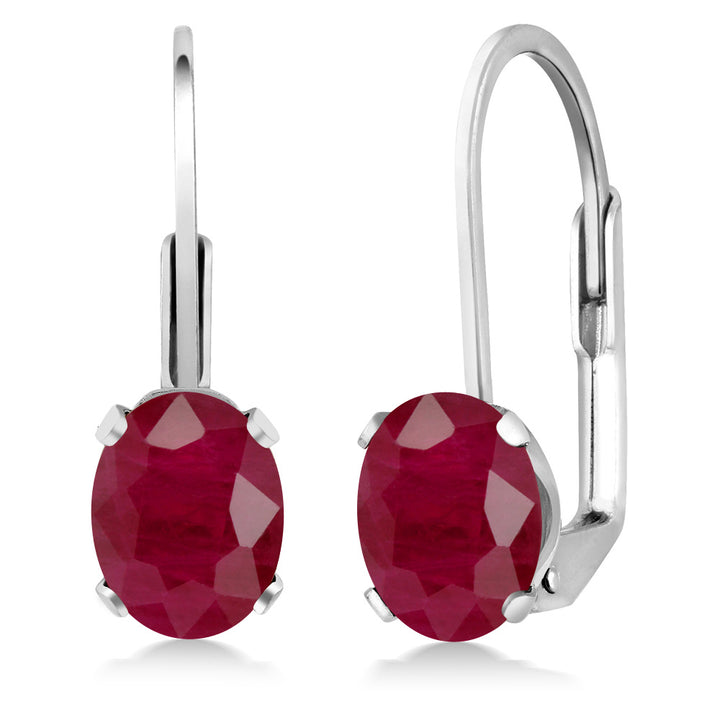 Ruby - July_Earrings in 925 Sterling Silver