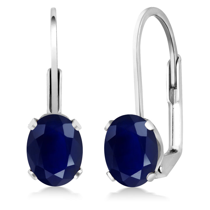 Blue Sapphire - September_Earrings in 925 Sterling Silver
