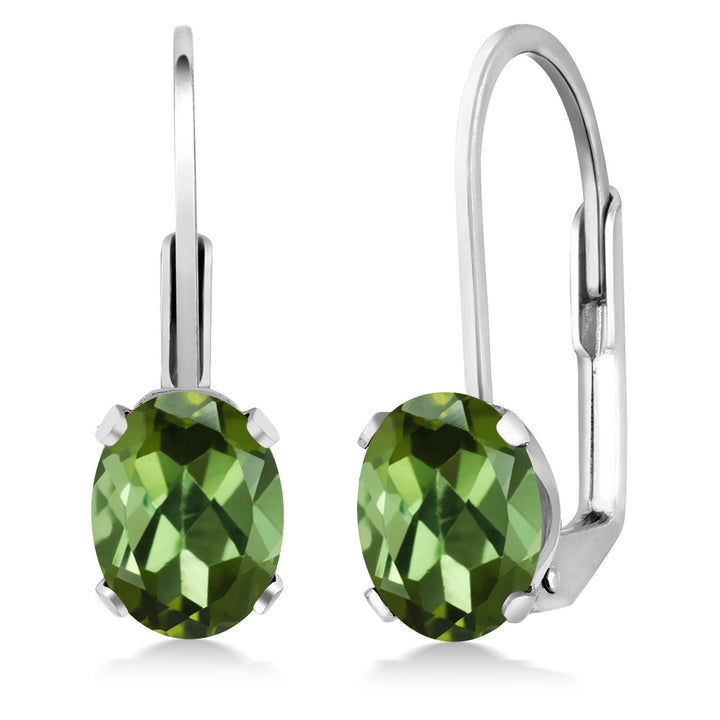 Green Tourmaline - October_Earrings in 925 Sterling Silver
