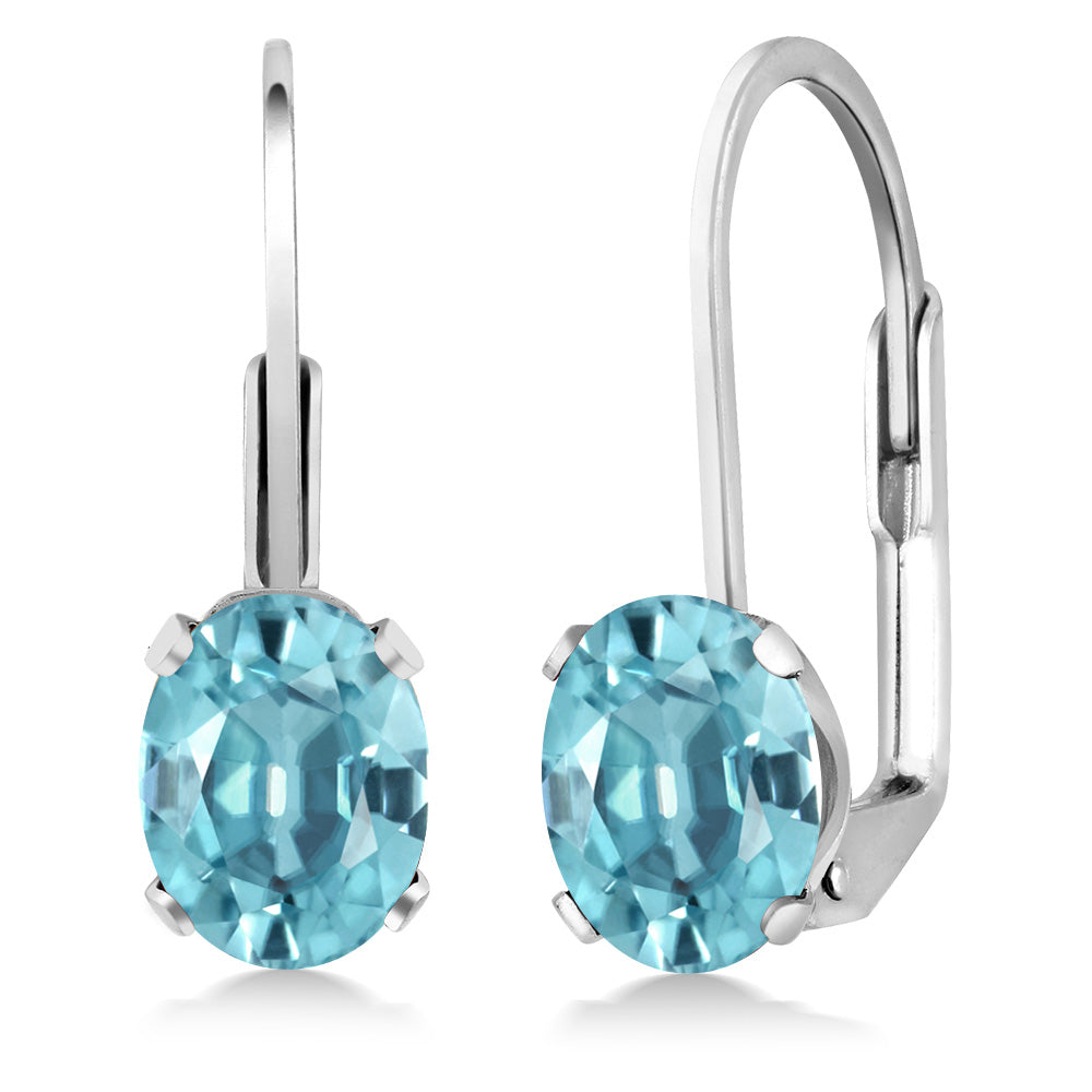 Blue Zircon_Earrings in 925 Sterling Silver