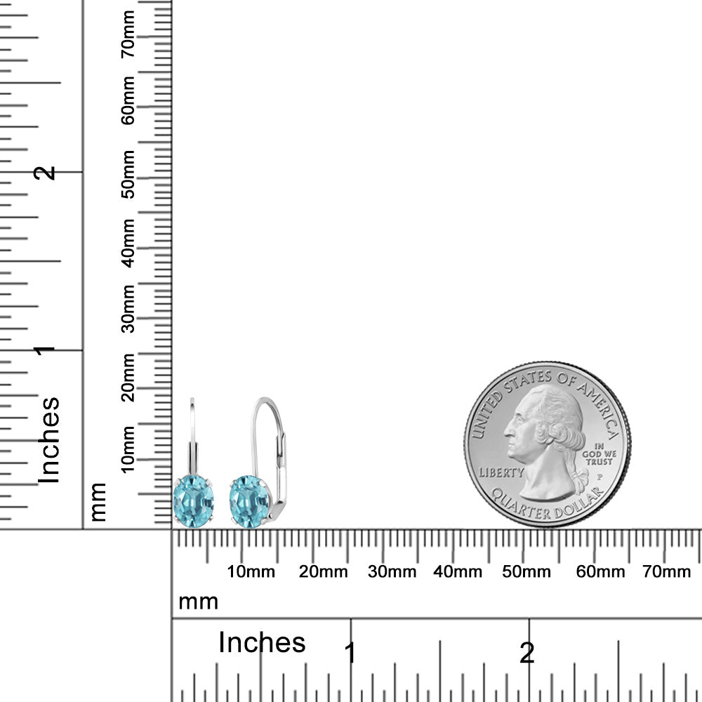 Blue Zircon_Earrings in 925 Sterling Silver